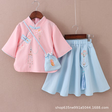 儿童汉服夏女童唐装旗袍改良汉服襦裙小女孩国风童装民族风古装