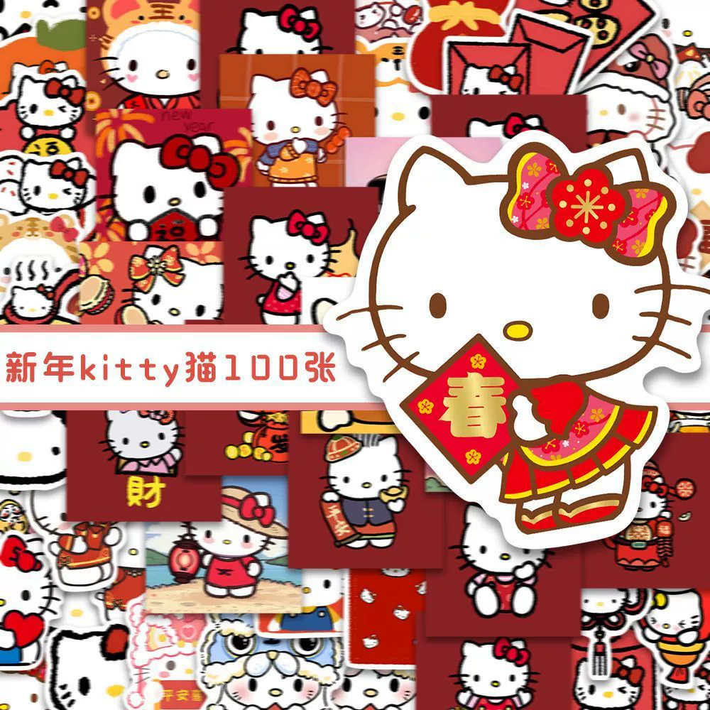 Водонепроницаемый набор наклеек (Hello Kitty), мультяшный, 100–200 шт., виниловые листы
