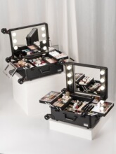 22寸带灯化妆箱跟妆师拉杆彩妆箱工具多层镜子化妆品