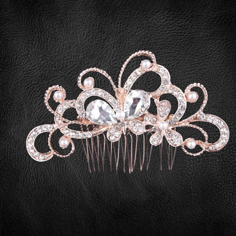 Braut Perlentischkamm Aus Metall Hochzeitsfrisur Haarschmuck_voghion.com