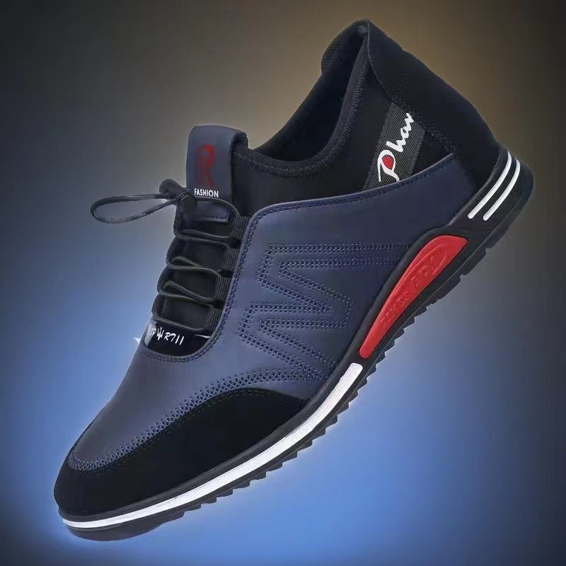 Calzado deportivo para hombre 2025 nueva tendencia zapatos casuales de negocios de suela suave ligera PU cara baja un pedal zapatos perezosos