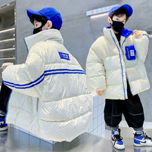 童棉衣冬装新款男童格子加厚棉袄2023韩版儿童保暖棉服一件代发潮