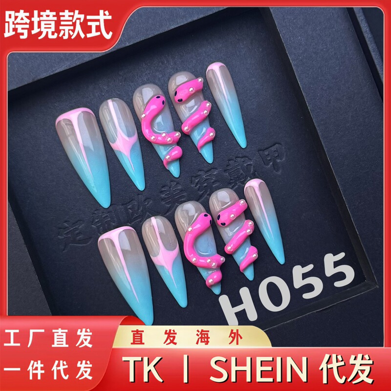 European and American Style Wearable Nails, Personalized and Versatile, Fashionable Nail Art, High-End Elegant Handmade Nail Pieces, Gradient Three-Dimensional Nail Art, Light Luxury European and American Style Wearable Nails, Personalized and Versatile, Fashionable Nail Art, High-End Elegant Handmade Nail Pieces, Gradient Three-Dimensional Nail Art, Light Luxury