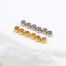 14K包金定位珠夹扁固定收尾纯铜镀18k真金diy手工串珠手链项链D12