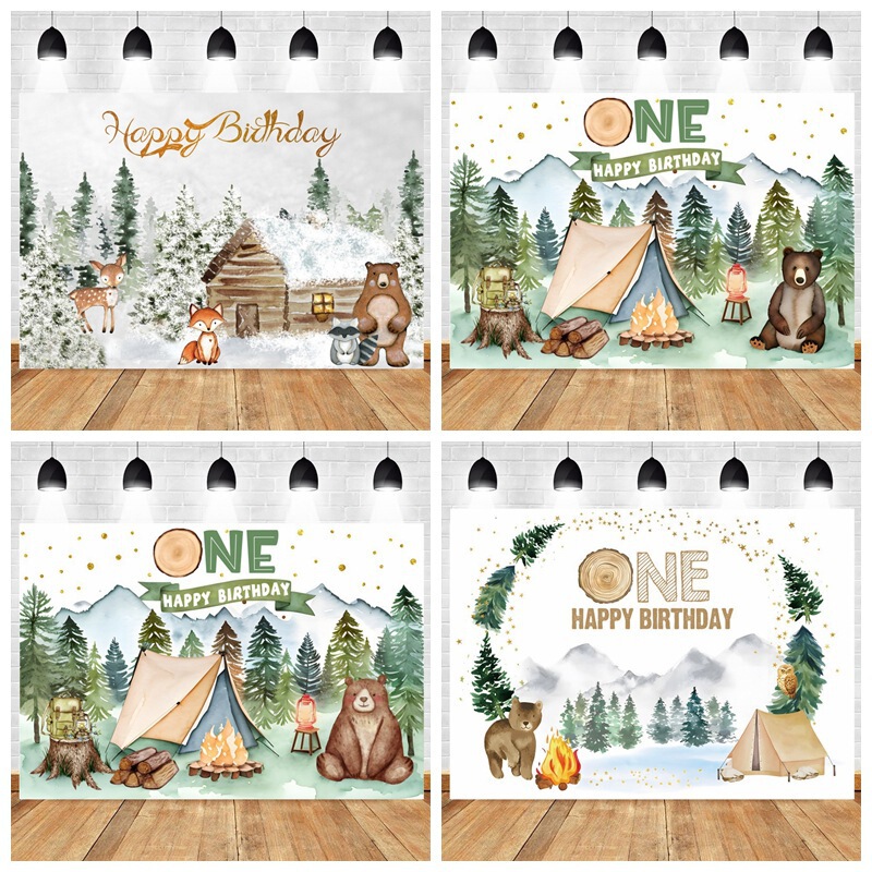 Camping Adventure Brown Bear Forest Amazon New Photo Material Photography Studio Background Cloth