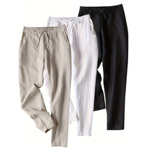 U 44144 Loose linen men's cropped pants ����������ʿ�ŷֿ�