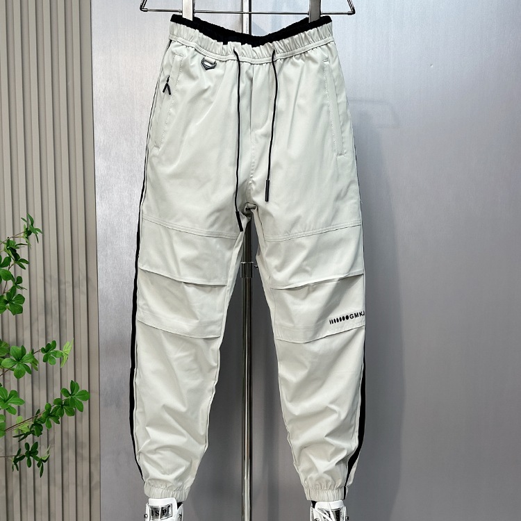 Trendy brand work for men in spring summer, thin fit, loose fitting, ankle tied, casual cropped pants, Korean version,_voghion.com