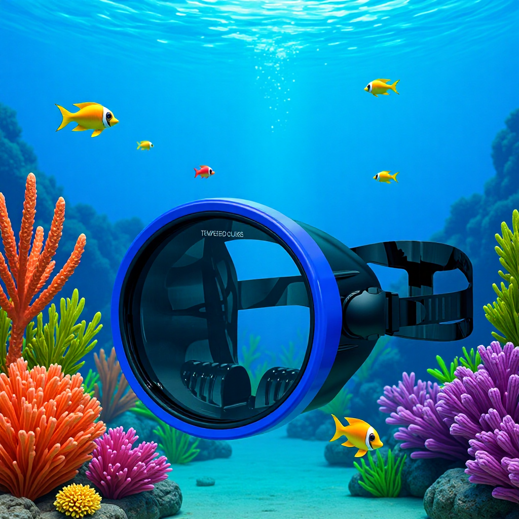 Cross-border HD diving goggles large frame large field of view diving mask fishermen's mirror tempered glass floating submersible mirror unisex