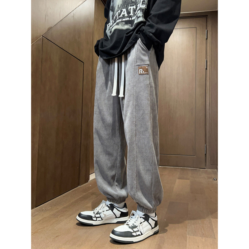 Bo 'ao pantalones masculinos primavera y otoño sueltos piernas largas pantalones de estilo de moda para niños pantalones casuales