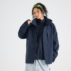 OOTD户外骆陀同款冲锋衣女登山服抓绒内胆防风防水三合一外套潮牌
