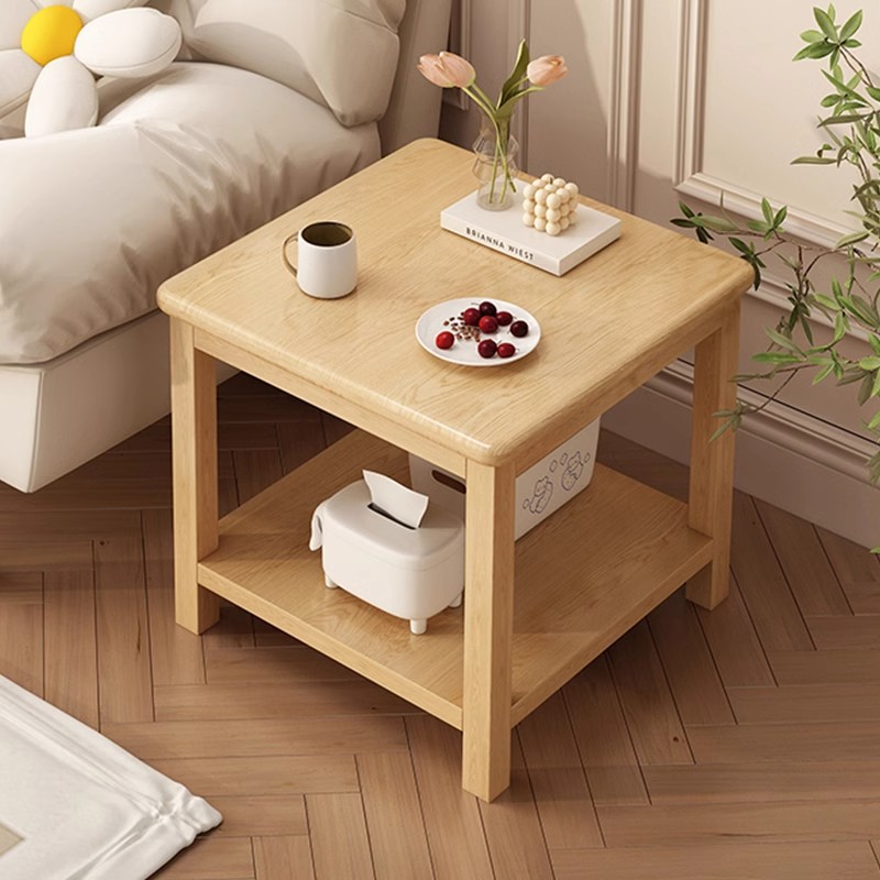 Mesa de té de madera sólida, varios lados de la sala de estar casera, estante moderno simple, mesa de té de balcón