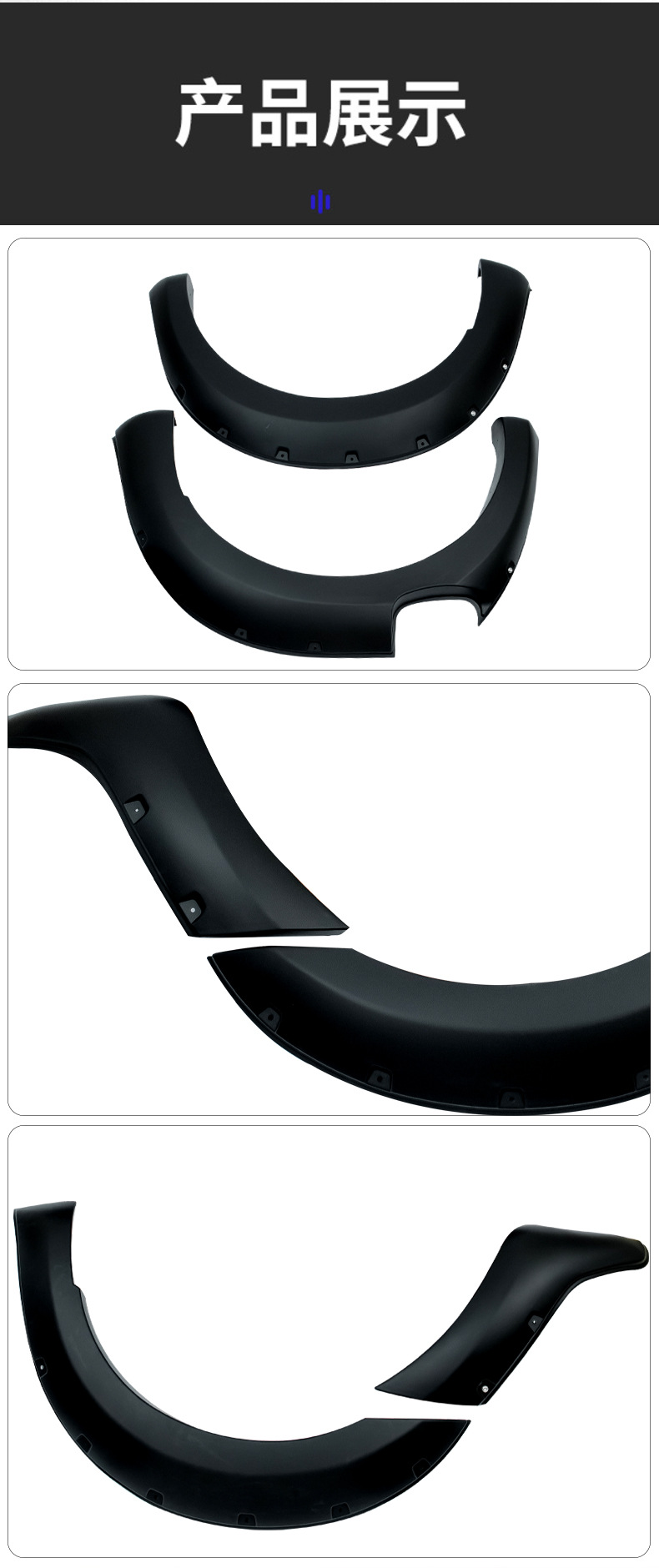 Suitable for Ford Ranger T6 Pickup Truck Modification Wheel Arch Fender Flares with Studs for Off-Road Use