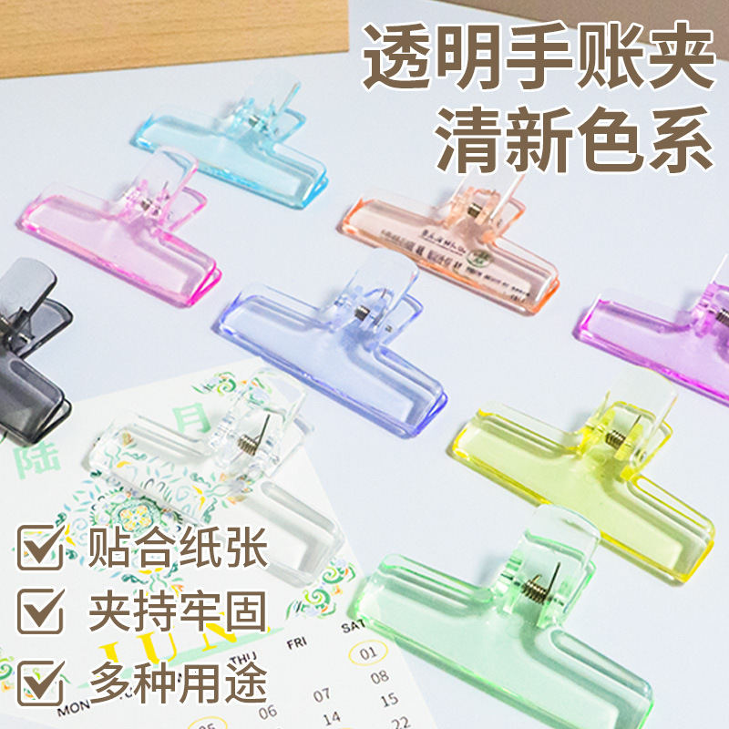 Transparent Jelly-Colored Acrylic Small Clips, Long-Tail Clips for Organizing Documents, Office Crystal Clips