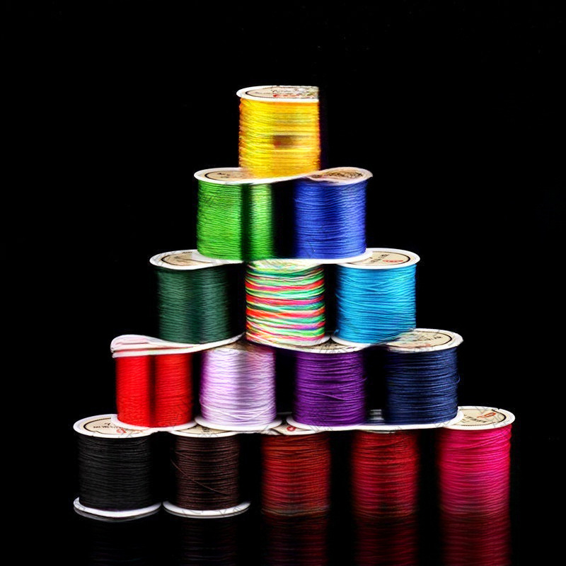 72号玉线耐磨耐拉文玩五彩佛珠无弹力中国结男女手项链编织垒德株