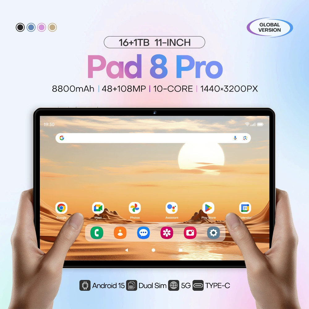 Планшет Pad 8 Pro, 11.0 дюйма, 16ГБ+1ТБ, 5G, 8800 мАч, Android 15
