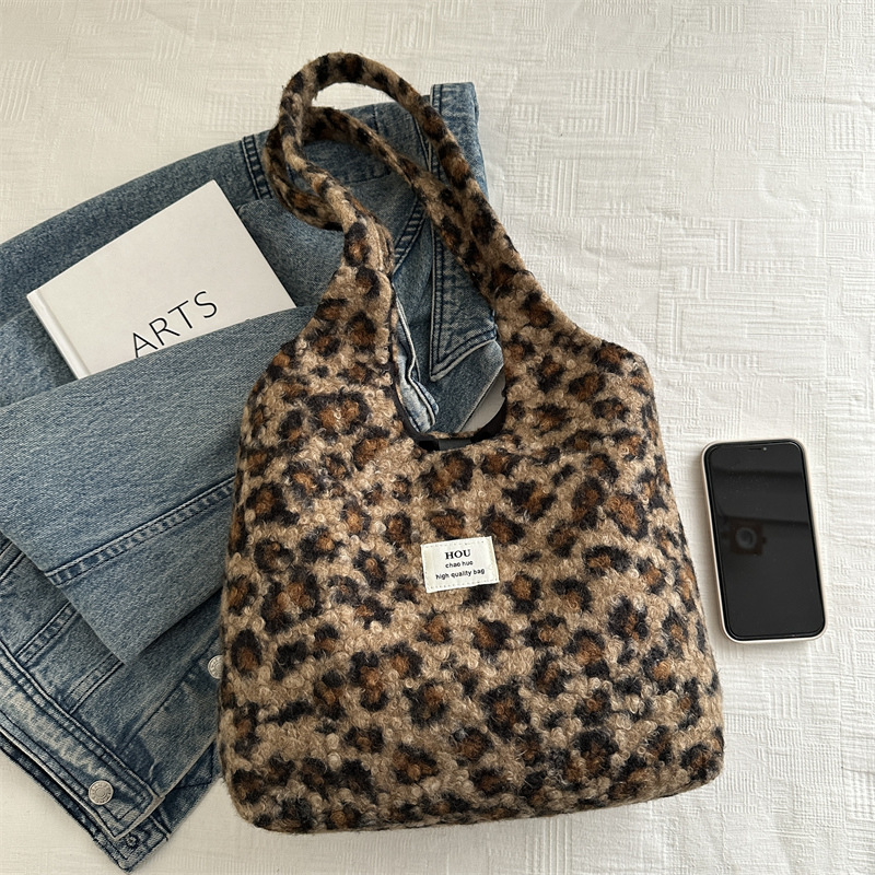 Bolsas de gran capacidad coreanas transfronterizas mochila de mujer 2024 nuevo leopardo tote bolsas de hombro de alta calidad
