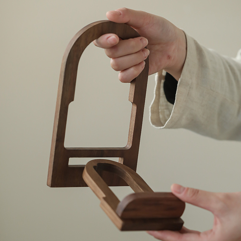 Walnut Pu'er soporte de té de palo de rosa soporte de base de pastel de té soporte de madera maciza titular de soporte de exhibición al por mayor artesanía de madera