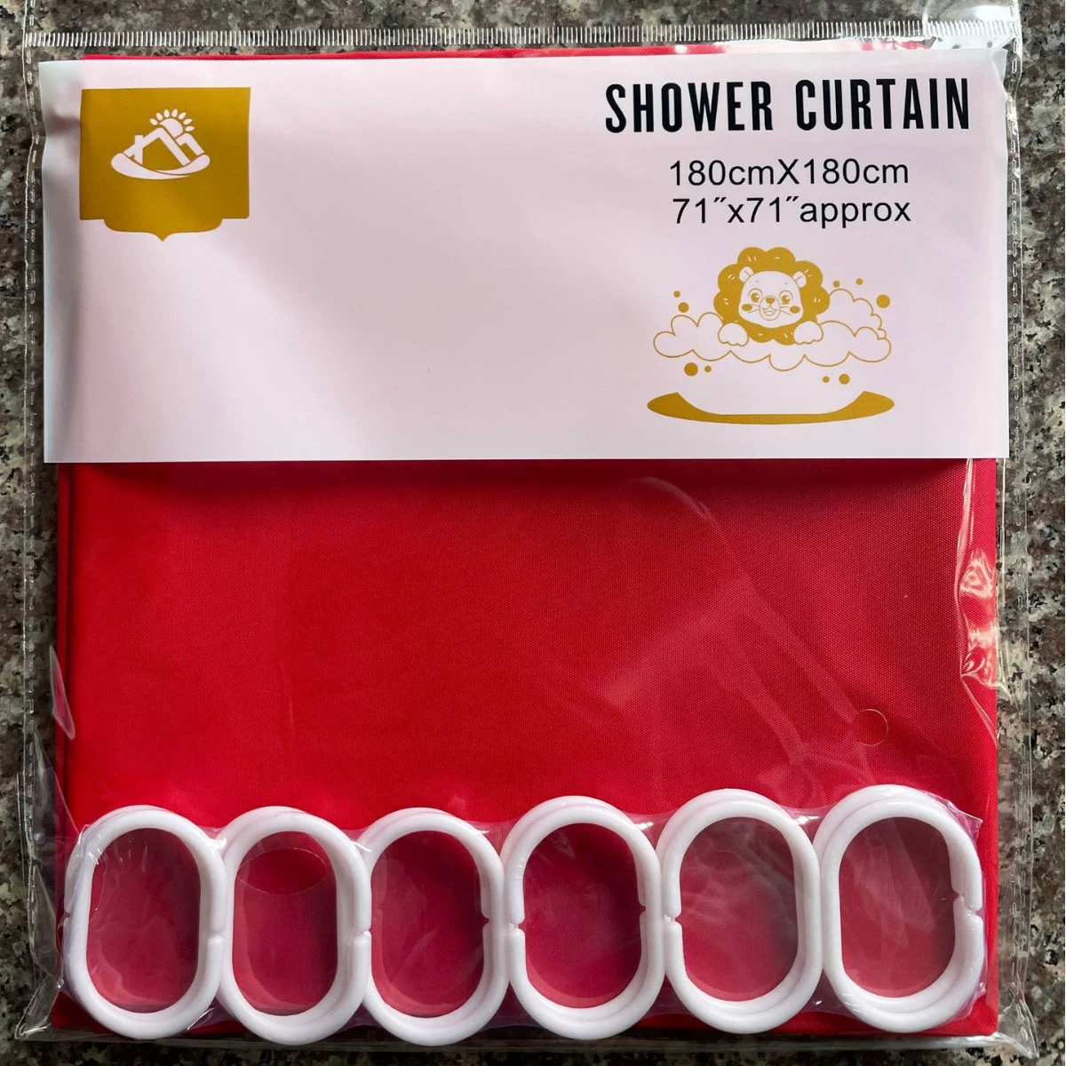 Waterproof Shower Curtain, Solid Design, Increased Thickness, 180×180 cm, Multi-Color