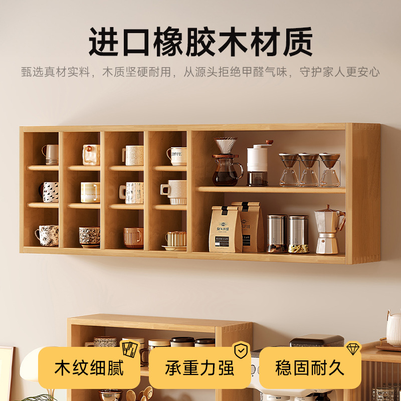 Portavasos de madera maciza Portavasos de pared Portavasos de almacenamiento Taza de café Taza de agua Soporte de exhibición de pared Estante de taza de té