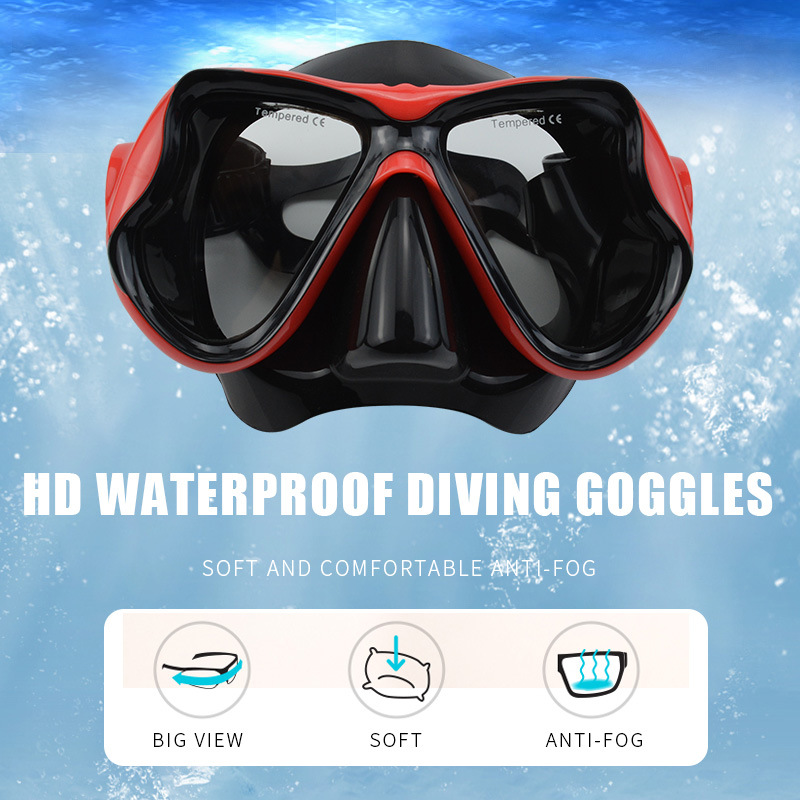 Transfronterizo nuevo adulto profesional integrado HD gafas de buceo ajuste cómodo ajustable máscara de vidrio templado