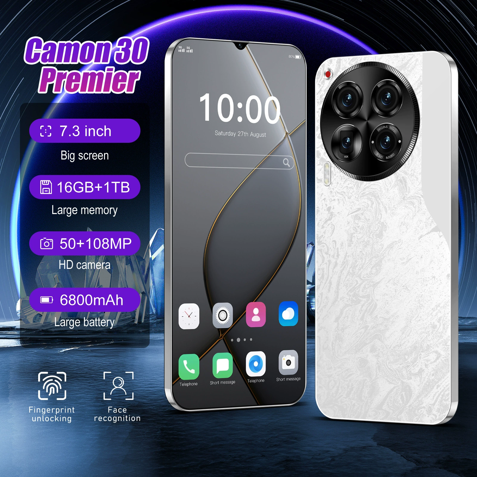 Умные часы, мобильный телефон, Cross-border торговля, 7,3 дюйма, широкий экран, Android