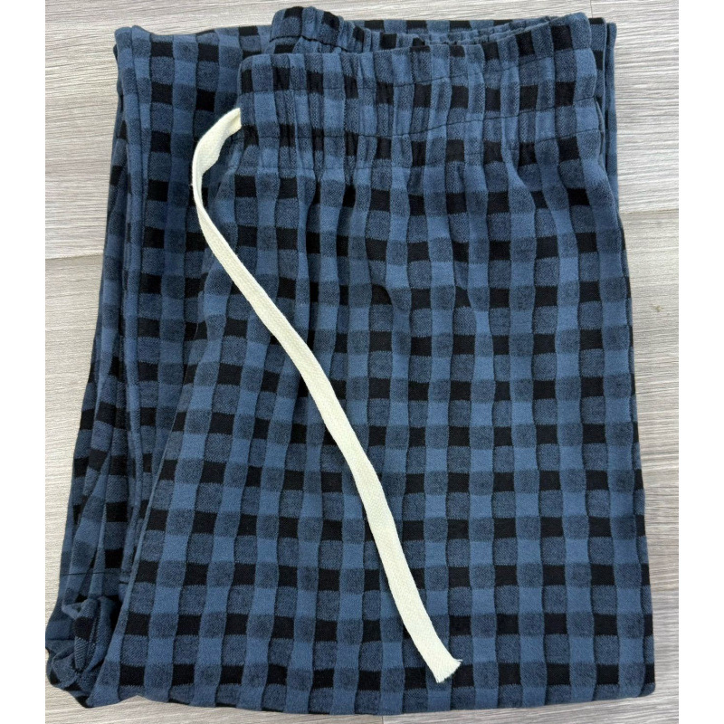 粉色多巴胺德绒格子家居裤女秋冬加厚垂坠感阔腿裤休闲慵懒直筒裤|undefined