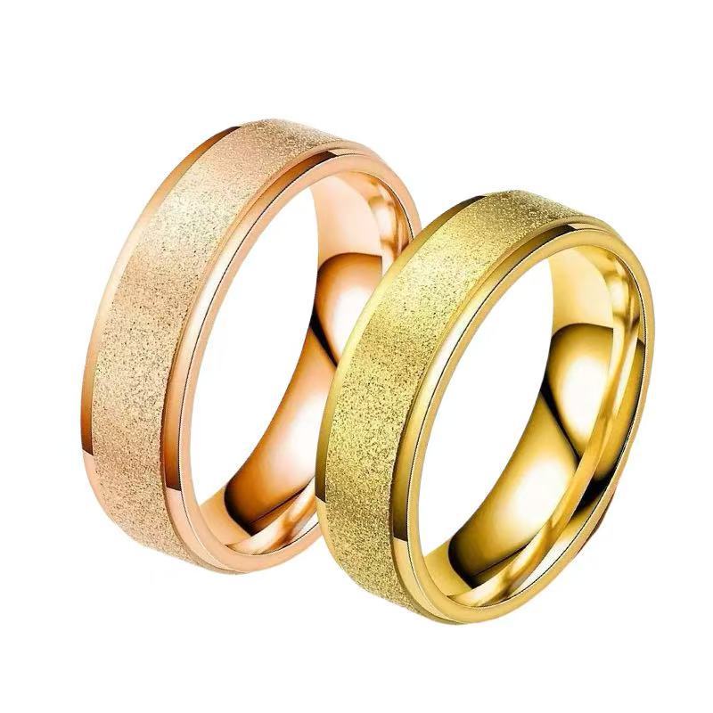 Titanium Steel Ring Women's Light Luxury Niche High-end Light Luxury ins Women's Frosted Ring Stainless Steel Jewelry