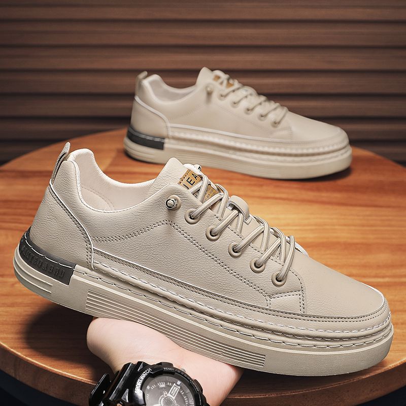 Men's Shoes 2024 New Winter Sports Slip-On Trendy Work Men's Casual Sneakers Versatile Leather Shoes White Shoes