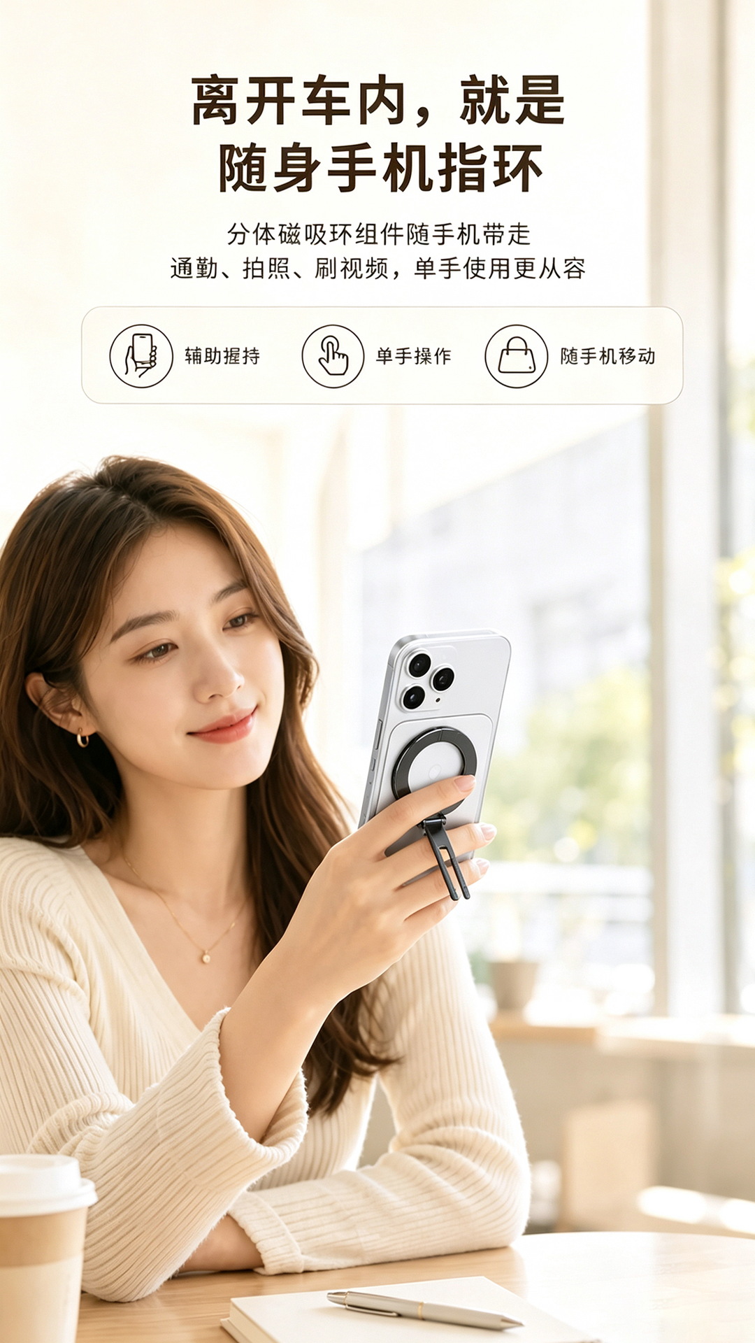 Split-type car phone holder, car navigation vacuum suction, rotating and foldable, with a larger metal suction cup