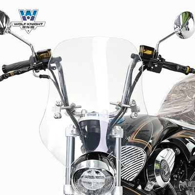 Muscle car Wolf suitable for Motorcycle front windshield - transparent-5mm-thick-tempered-glue-45cm-high
