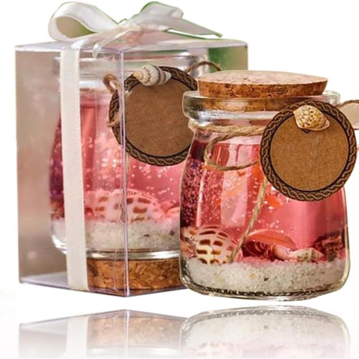 Set di candele in cera gelatinosa profumate senza fumo al profumo di oceano transfrontaliero in bottiglia regalo_voghion.com