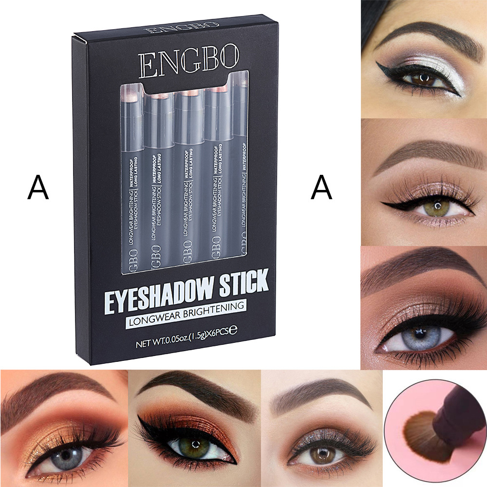 ENGBO Foreign Trade Double-tipped eyeshadow Pen Amazon Best-selling Eyeshadow Pen Set Long-lasting pearlescent Cross-border Eyeshadow Specification drawing