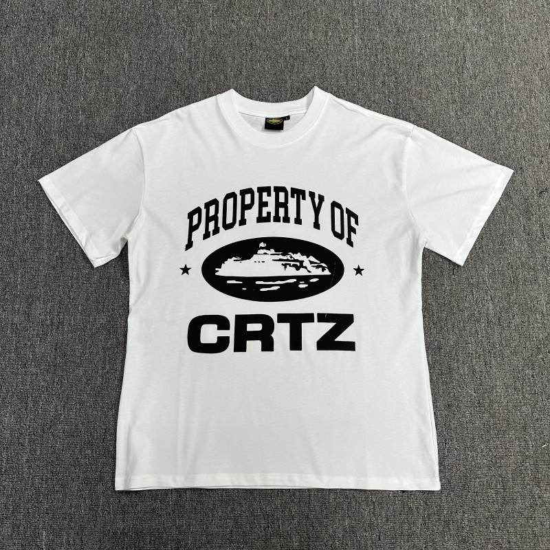 Comercio exterior al por mayor Alcatraz Basic Series C0rteiz Phantom Letter Logo Camiseta impresa Traje de pareja