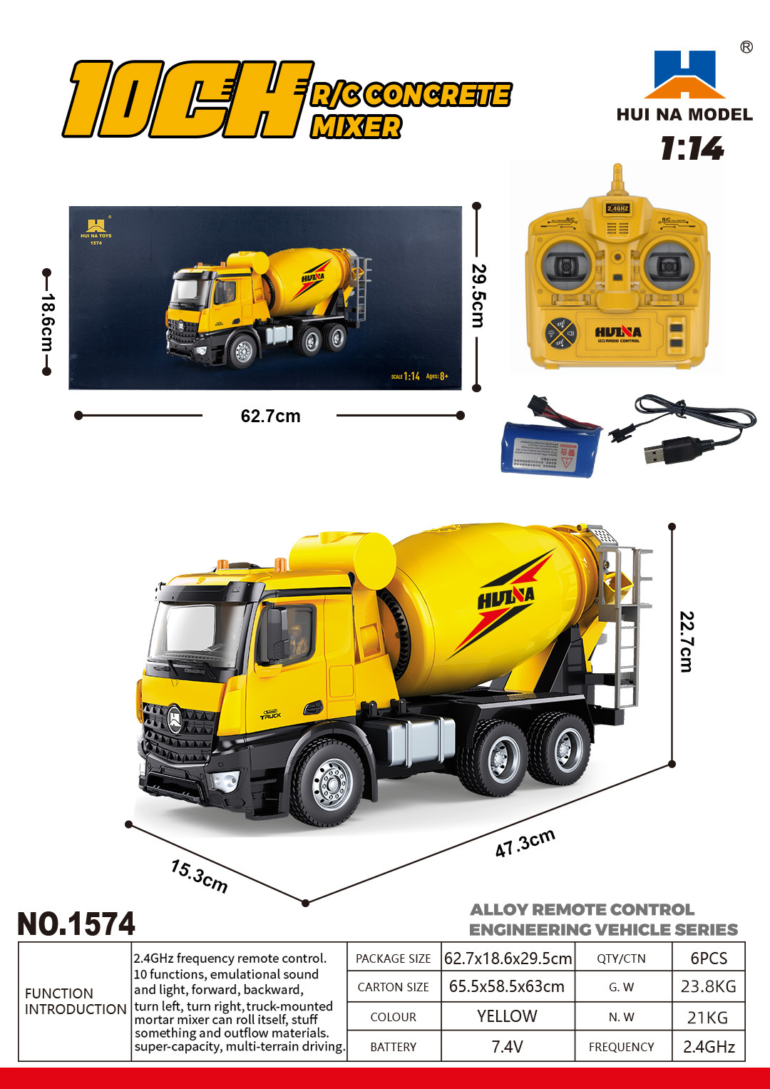 Selección estricta transfronteriza 1: 18 aleación de simulación eléctrica carro plano camión de bomberos camión de ingeniería camión juguetes de control remoto