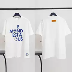 Luxury Correct Version LV T-Shirt 2025 Spring/Summer New Earth Letter Print Casual Loose Fit Unisex Short Sleeve