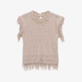 外贸2025欧美冬新款时尚气质圆领无袖流苏毛毛背心上衣女0234101