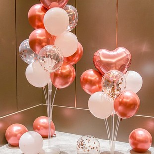 Holiday Balloon Decoration Scene Setup 520 Proposal Table Floating Engagement Column Birthday Party Balloon Floor Floating Thickened
