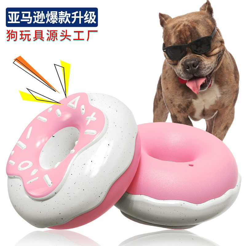Товары для домашних животных Фабрика оптовая компания Новый горячий звук Amazon собака укус пончик молярная игрушка для собак