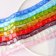 灌银复古日式老琉璃方片闪闪玻璃珠DIY手工串珠材料耳环饰品配件