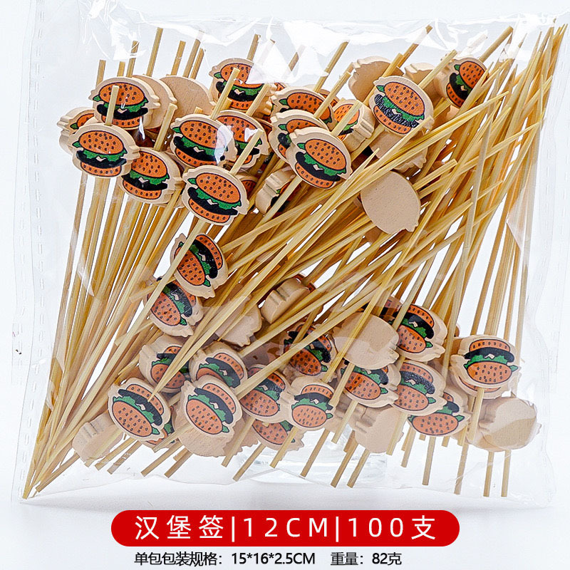 12CM un solo uso de frutas de bambú marca de cóctel creativa marca de frutas de bocadillos KTV arte marca de dientes fabricantes