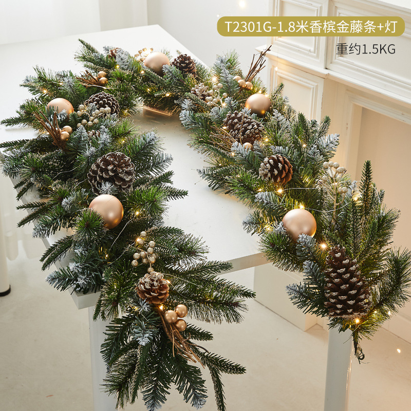 クリスマス装飾品創意暗号化植毛雪花藤条ホテルデパートのショーウインドーのドアの階段手すりの配置