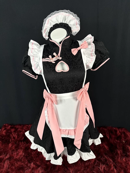 Set, headband, dress, apron with bow