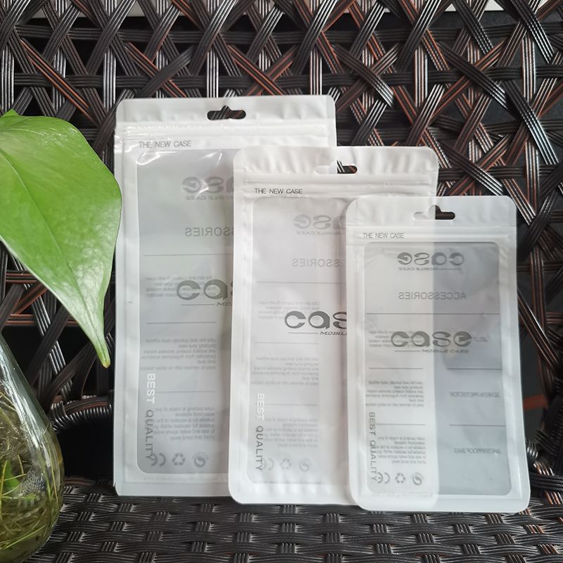 白色黑色case手机壳包装袋半透明手机链手机配件电子产品自封袋子