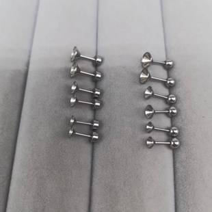 Hot-Selling Titanium Steel Ear Bone Nails Sticky Diamond Cup Ear Nail Empty Holder Round Cake Ball Cup Holder Jewelry Accessories Factory