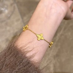 CNCレーザー工芸高級感五花ブレスレットファッション四葉草砕氷氷CNC工芸ブレスレット