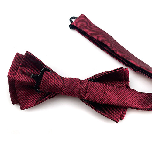  Korean style men's wedding, groom and best man bow tie burgundy black ladies dress bow