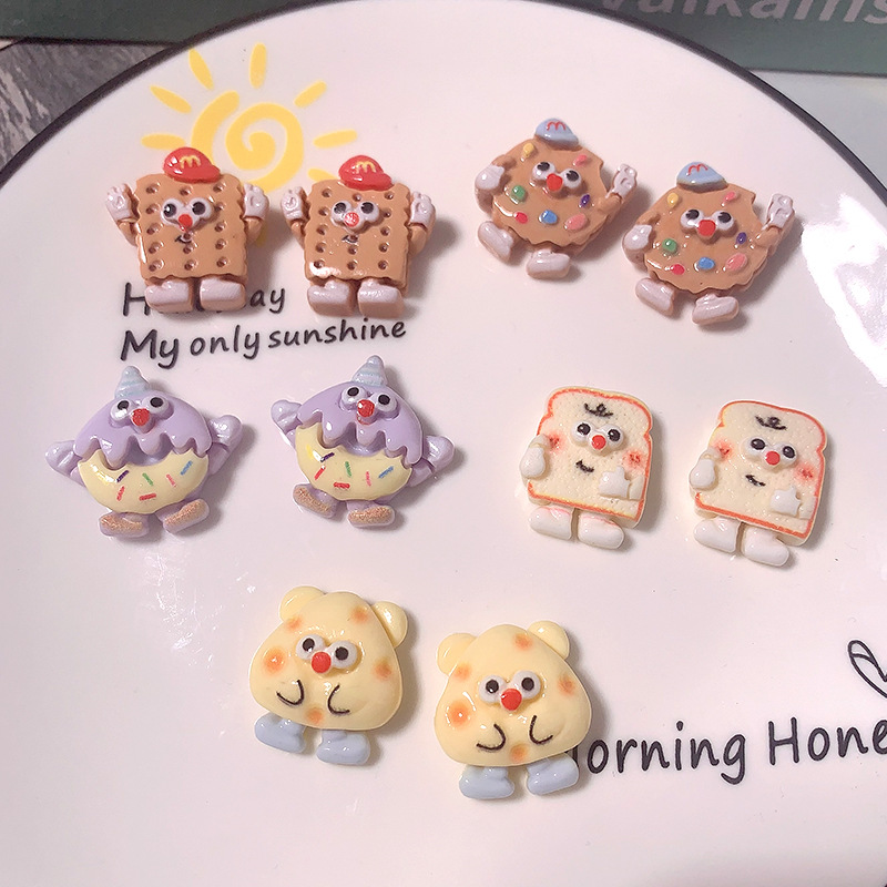 Nuevo pie galletas queso simulación de alimentos juegan accesorios de resina DIY accesorios de pegamento de crema material de cuerda de pelo