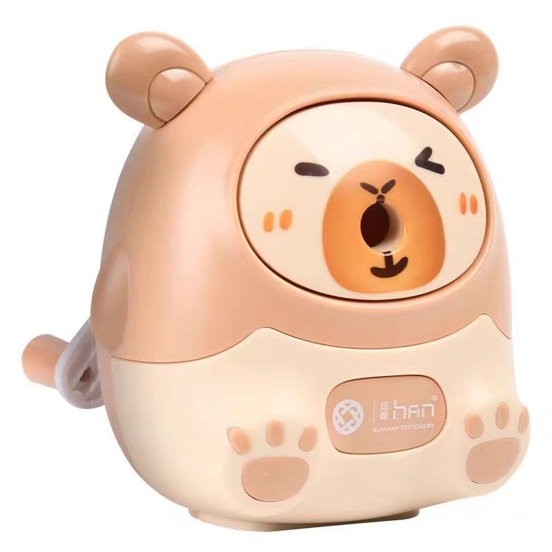 Cuchillo de lápiz de dibujos animados Kapibar afilador de lápiz para estudiantes de escuela primaria automáticamente en el afilador de lápiz de plomo un corte de lápiz