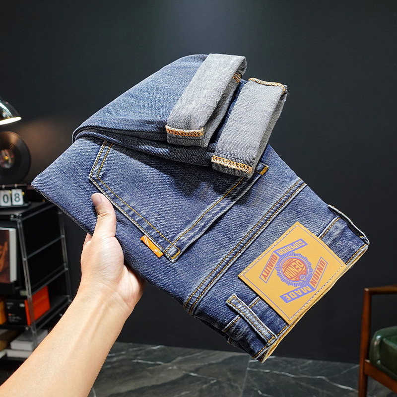 high quality Embroidered Jeans Straight Men's High-end European Style Daniel Slim-fit Straight New Arrival Men's Trousers All-match