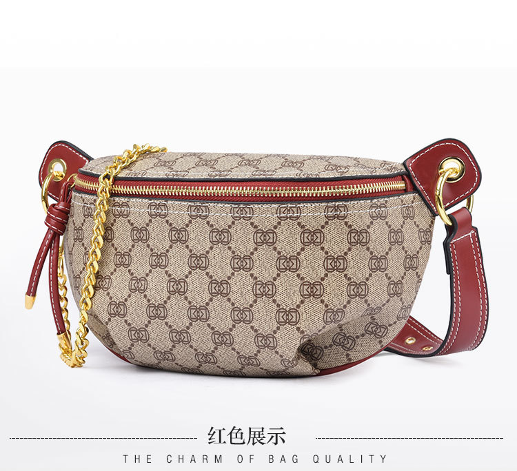 2024 nuevo bolso de pecho retro, temperamento impreso, bolso de bola de masa de media luna, bolso de hombro de gran capacidad, bolso de mensajero, bolso de mujer